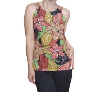 Size S Tank top Floral Cotton blend ribbed knit CABLE & GAUGE NWT